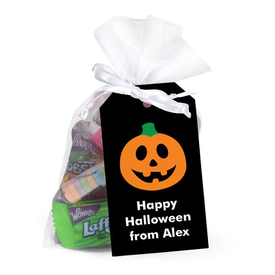 Emoji Pumpkin Hanging Gift Tags with Organza Bags